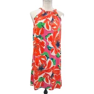 Trina Turk Juju Botanical Medley Halter Dress Tropical Floral Large